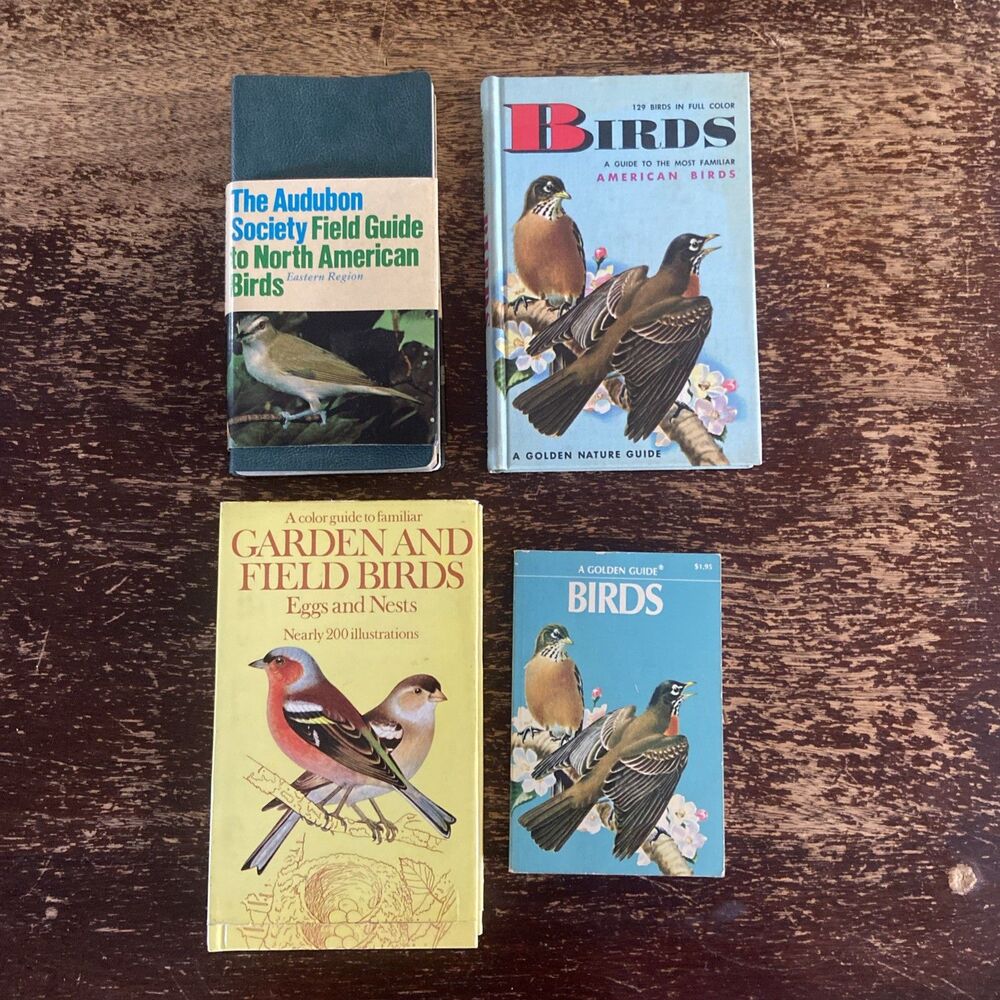 Vintage Bird Field Guide Books Lot of 4 Audubon Golden Guide Birds 1950s-70s
